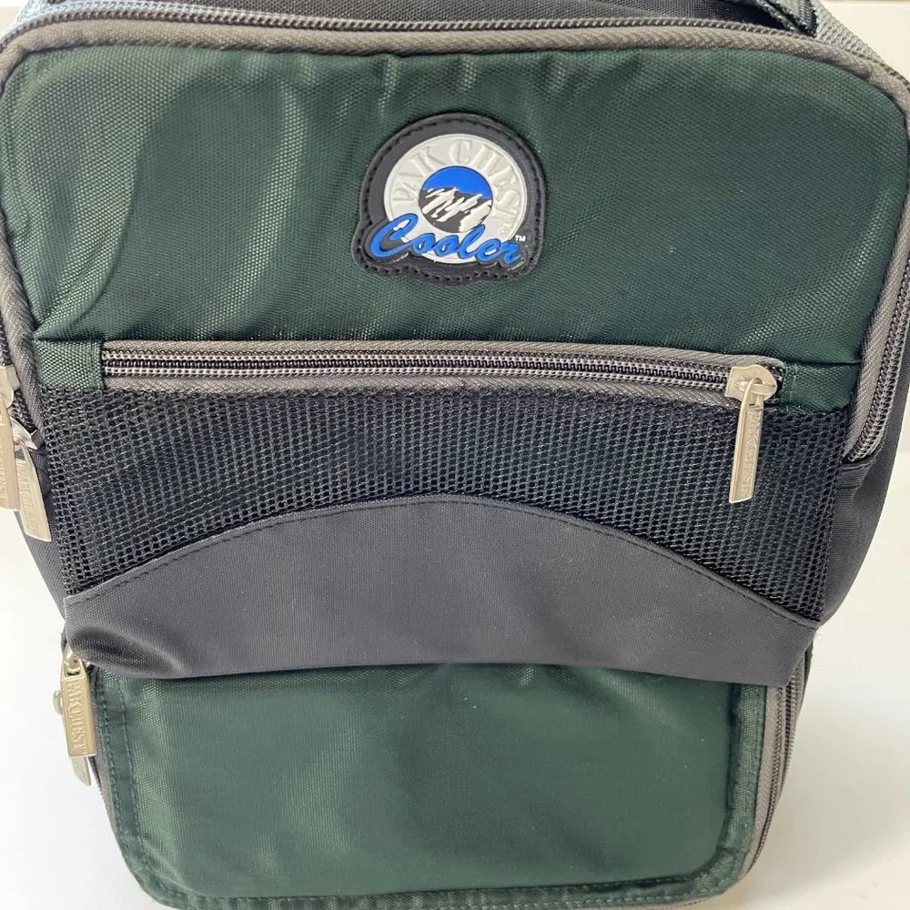 PAK CHEST COOLER Insulated Double Zip Compartment Adjustable Strap Green NWOT